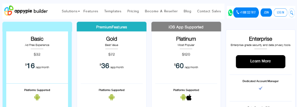 AppyPie is one of the most popular no-code app builders in the world. It’s designed for beginners who want to create Android and iOS apps quickly.